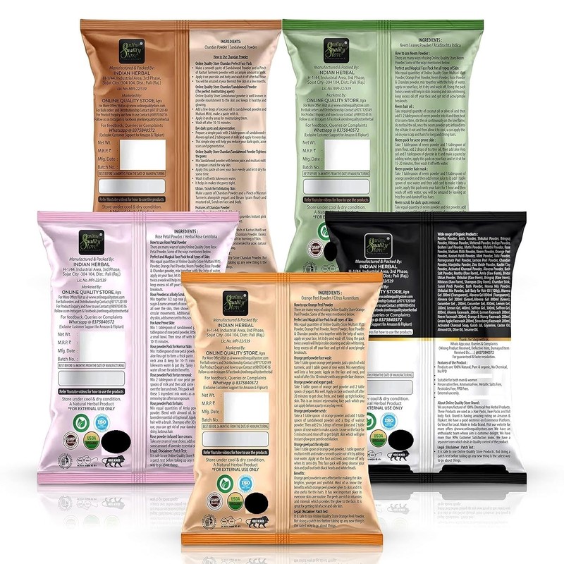 Online Quality Store Multani Mitti Powder + Chandan + Orange