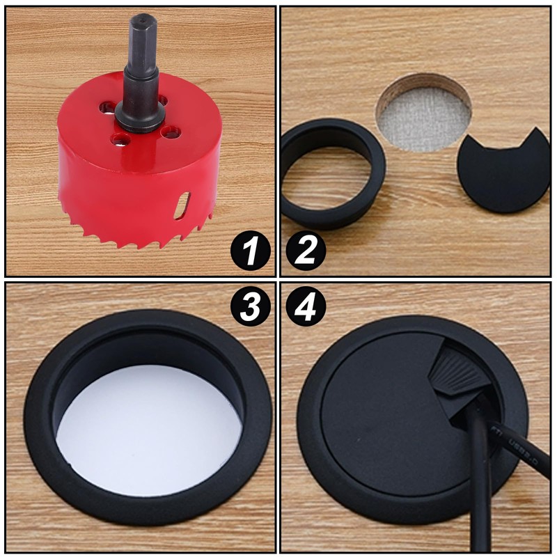 ASelected 10Pcs Desk Grommet 60Mm Metal Hole Saw, 60Mm Round