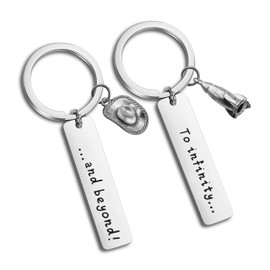 WUSUANED To Infinity and Beyond Keychain Set Gift for Couples Best Friends (to infinity and beyond)