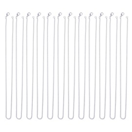 Outus 12 Pack Iron DIY Chain Necklaces Lobster Clasp Link Chain Necklaces Silver Plated (18 Inch)