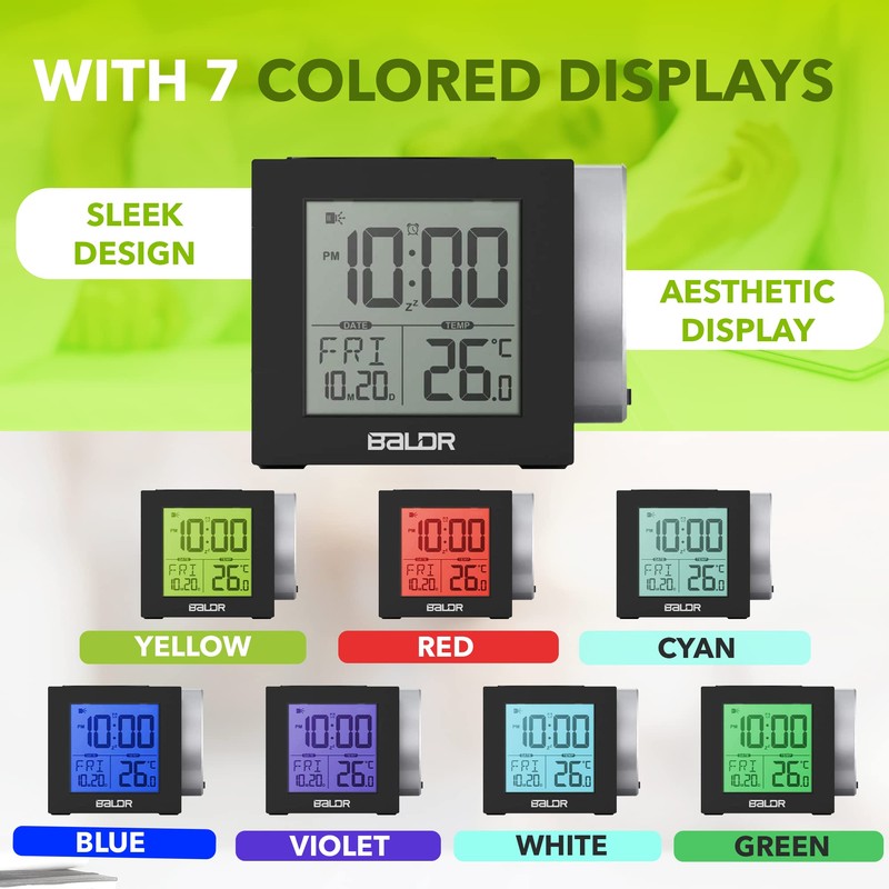 Baldr Digital Dimmable Projection Clock Ceiling Constant Adjustable Time Projector