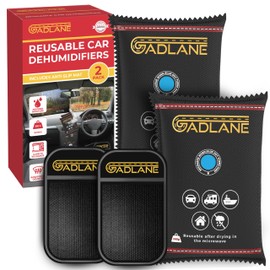 GADLANE Reusable Car Dehumidifier 350G - 2 Pack Car Moisture Absorber with Dashboard Anti-Slip Mat Eliminate Foggy Windscreen Home, Wardrobe, Car Condensation Absorbers Silica Gel Bags 350G x 2