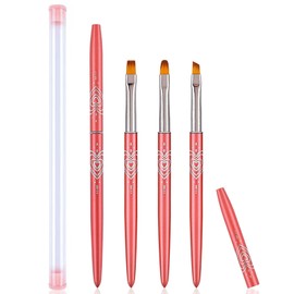 KAAGEE 3Pcs Nail Art Clean Up Brushes Round & Angled & Flat Nail Brushes for Cleaning Polish Mistake Nail Polish Remover Brush Manicure Polish Brush Acrylic Nails Design for UV Gel Builder