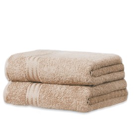 Bentley Priory Linens Hand Towels (2 PACK) for Bathroom Supreme Range 500GSM Cotton Pack of 2 Absorbent and Quick Dry Hand Towels Set 50 x 85cm (LATTE)