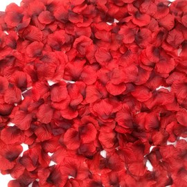 Set of Approximately 3,000 Petals, Flower Shower, Artificial Flowers, Proposal, Decorations, Weddings, After Parties, Birthdays, Celebrations, Christmas, Party Decorations (Red and Black, 3,000 Pieces)