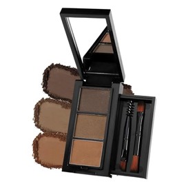 Polvos Para Cejas, 3 colores con Pincel Y Espejo, Relleno De Cejas Para Dar Forma A Las Cejas Naturales, Eyebrow Powder Serie Marrón oscuro/claro, Color para Cejas de Larga Duración y Impermeable
