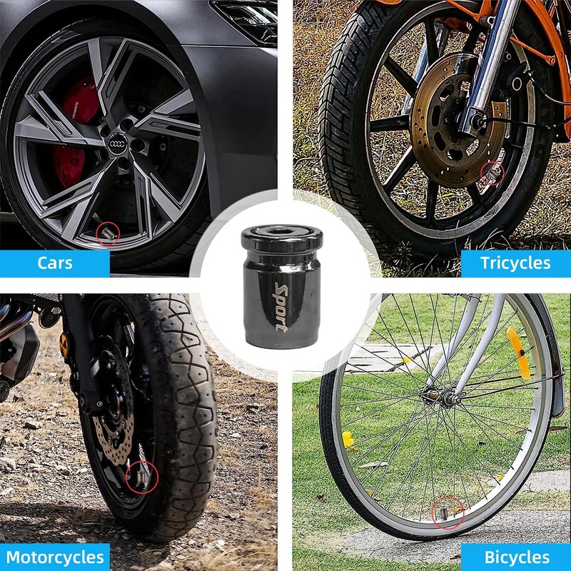 4PCS Locking Car Tire Valve Stems Caps, Anti-Theft Auto Wheel