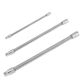 Omninmo 3Pcs Bendable Flexible Extension Bar Adapter Set for 1/4 3/8 1/2 Drive High Torque Wrench Hand Tool Kit with Metal Shaft Conversion Head