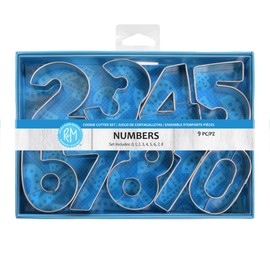 R&M 1-9 Number Cookie Cutters with Cut-Outs. 2.5” 9-Piece Gift Set