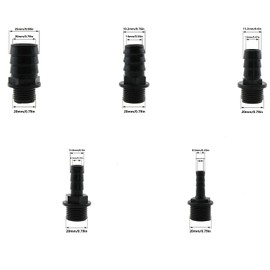 ZZHXSM 5 Size Fountain Pump Nozzle Replacement Kit Black Plastic Nozzle Replacement Adapters for Aquarium and Fish Tank and Pond
