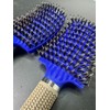 UltimateBrush 2 Pack Blue Curved Vented Boar Bristle Styling Hair