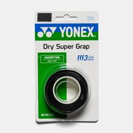 YONEX Dry Super GRAP Tennis/Badminton Overgrip (3-Pack) (Black)