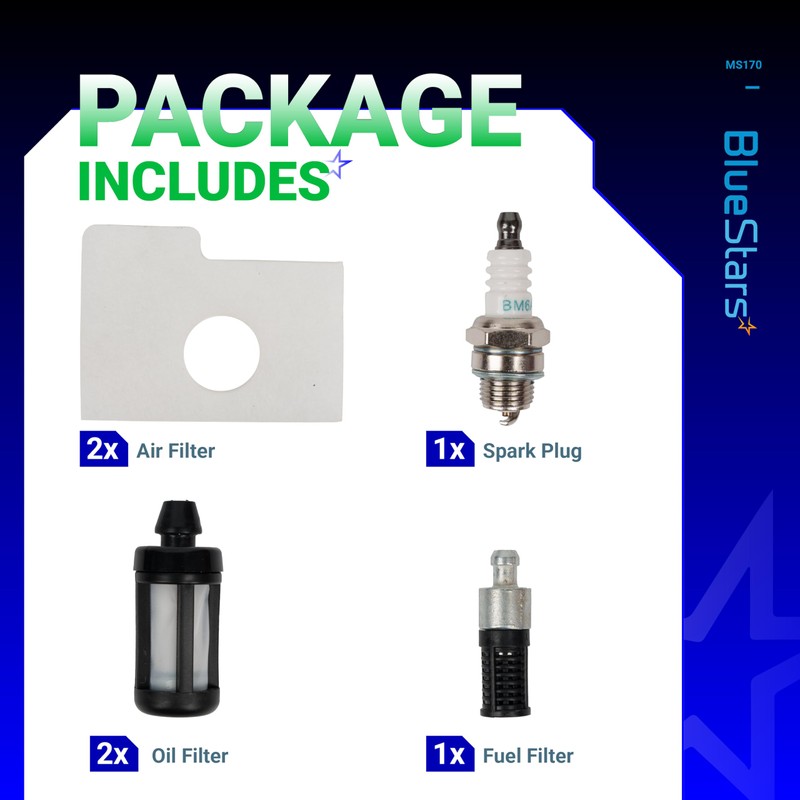 BlueStars MS170 MS180 Air Filter Tune-Up Kit - Compatible with