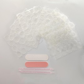 Sticky Tabs for Press on Nails, 10 Sheets, 24 Double Sided Nail Adhesives Each Sheet, 2 Mini Files, 2 Manicure Sticks