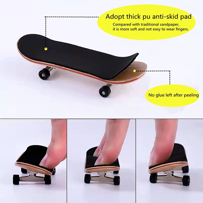 ACFELLE 18 Sheets Fingerboard Grip Tape, Quality Foam Black Wooden