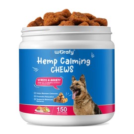 HRAMEX Calming Chews for Dogs,150 Counts Peking Duck Dog Calming Treats Anxiety Relief,Reduce Stress,Fear,Barking, Hyperactivity,Reactivity, Aggression,Travel Issues, for All Breeds & Sizes(300G)