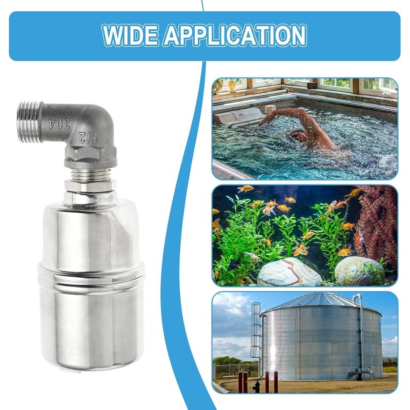 Auto Water Level Control Float Valve 1/2" 3/4" - 304