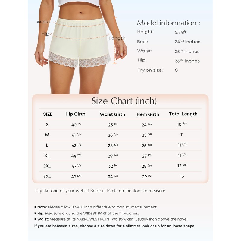 Subuteay Women's Bloomers Under Dresses Half Slip Shorts Lace Pettipants