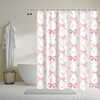 Pink Shower Curtain, Cute Shower Curtain with Flirty Pink Bow