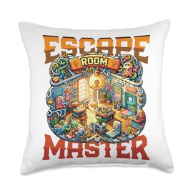 Exit Room Puzzle Challenge Escape Room Master Throw Pillow