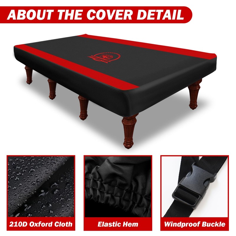 COVERVIN Billiard Pool Table Cover,Heavy Duty 210D Oxford Cloth Material