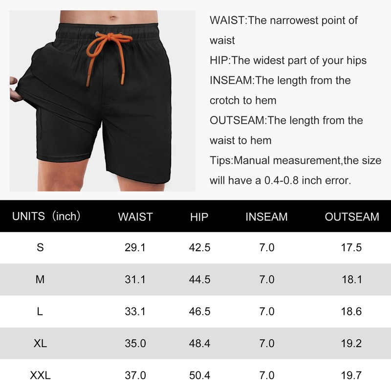 BLATIAL Mens Swim Trunks with Compression Liner 2 in 1