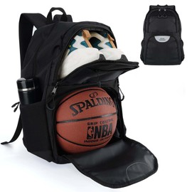 Tidyfy Soccer & Basketball Sports Bag - Basketball Backpack with Separate Ball & Shoes Holder Compartment, Soccer Basketball Football & Volleyball Bag with Large Capacity