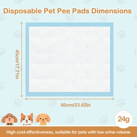Dog and Puppy Pee Pads with Leak-Proof Quick-Dry Design for Potty Training, Standard Absorbency, Regular Size, 17.7" x 23.6" Inches - Pack of 5 Suitable for Small and Medium Breeds