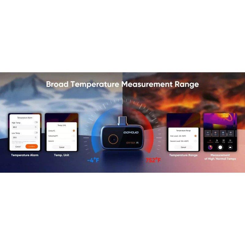 GOYOJO Thermal Imaging Camera for Android, 192x192 IR Resolution, USB-C