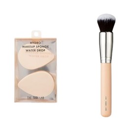 Planning Moisture Adhesion The Tool Lab Hydro Sponge Planning Water Drop 2 Pieces + 106 Foundation Brush / 기획촉촉밀착 더툴랩 하이드로 스펀지 기획 워터드롭 2개입+106파운데이션브러쉬