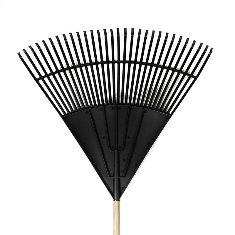 Wood and Poly Leaf Rake 30-Inch - Versatile Tool for