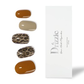 Drizzle Semi Cured Gel Nail Strips, Real Nail Polish Art Stickers (UV Light Required),Glitter, Solid Color, Full Wraps Long Lasting Waterproof, Nail Strips Decal for Women (Fancy-1)