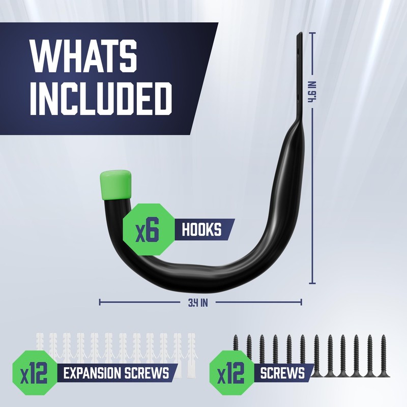Heavy Duty Garage Storage Hooks | J-Hook Wall Mount Hangers