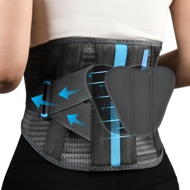 T TIMTAKBO Faja Lumbar Para Dolor Lumbar Con Almohadilla Lumbar, Faja De Soporte Para La Espalda Para Hombres Y Mujeres Con Correas Ajustables Dobles 
