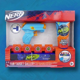 Nerf Tub Target Gallery Children's Gift Set - Nerf Blaster - Bath & Shower Gel 150ml - Bath Target