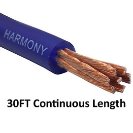 Harmony Audio 4 Gauge 4GA Car Stereo Matte Blue Power Cable Amp Wire - 30 FT