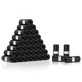 Diboniur Pack of 600 Dog Waste Bags, Black Waste Bags for Dogs, Robust and Leak-Proof, Fragrance-Free (40 Rolls, 15 per Roll)