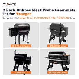 2 Pack Replacment Rubber Meat Probe Grommet Fit for Traeger Wood Pellet Grills, Probe Gaskets Compatible with 20, 22, 34, Ironwood, PRO, Timberline Series, Smoker Accessories
