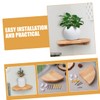 OHPHCALL Space Saving Corner Mounting Shelf Wooden Standing Shelf for