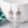 Dream Catcher Earrings 925 Sterling Silver Lotus Dreamcatcher Dangle Tassel