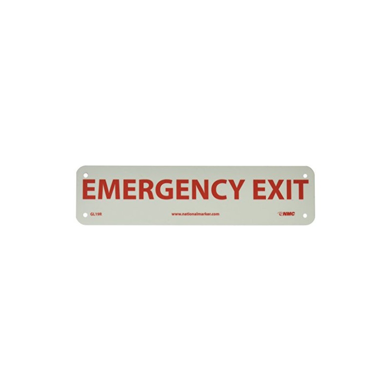 NMC GL19R EMERGENCY EXIT Sign – 12 in. x 3