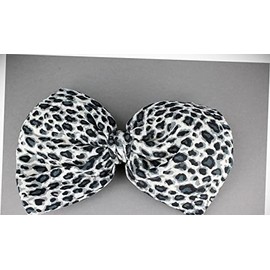 Perfect Hairstyle with Our Hair Accessories - Black Grey Leopard Fabric Big Huge Bow 7" Wide Barrette Hair Gator Clip Fashionable Hair Accessory Hair Jewelry Accessories for Lady Women