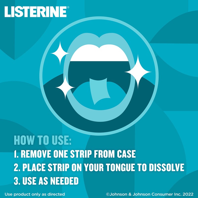 Listerine Cool Mint PocketPaks Portable Breath Strips for Bad Breath,