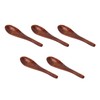 5pcs Wooden Spoon Fish Shaped Hand Carved Old Paint Color