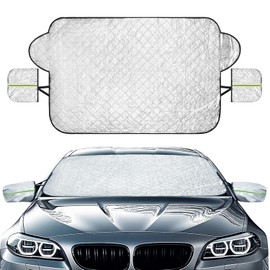 Musclez Cubierta para Parabrisas de Coche, Tela Oxford Resistente, Protector Anti-UV, Impermeable, contra Sol, Polvo, Arena y Excrementos de Aves, Ajuste Universal para Auto, Camioneta y SUV (Blanco)