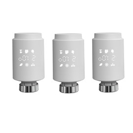 MincoHome WiFi Radiator Valve Thermostat, Smart Schedule Radiator Actuator, Water Heating Control Works with Alexa & Google Home (3 x Radiator Thermostat)