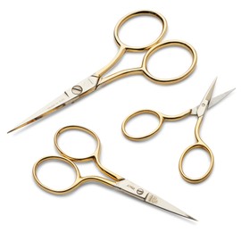 Kings County Tools Sewing and Embroidery Scissors Set of 3 | 2.75-Inch, 3.5-Inch and 4.5-Inch Lengths with Sharp Points | Made in Italy
