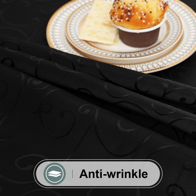 Homaxy Table Cloth Round 150 cm, Washable Polyester Jacquard Tablecloth,