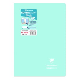 Clairefontaine 971773C - Koverbook BLUSH stapled cover made of polypropylene, two-tone, opaque, 21 x 29.7 cm, 48 sheets, lined, mint green/dusky pink, 1 piece