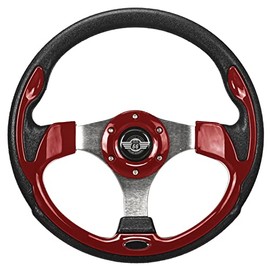 RM Cart Red Golf Cart Steering Wheel with Black Adapter for Club Car DS